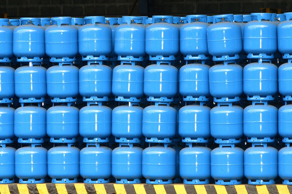 Blue Gas Bottle Stack