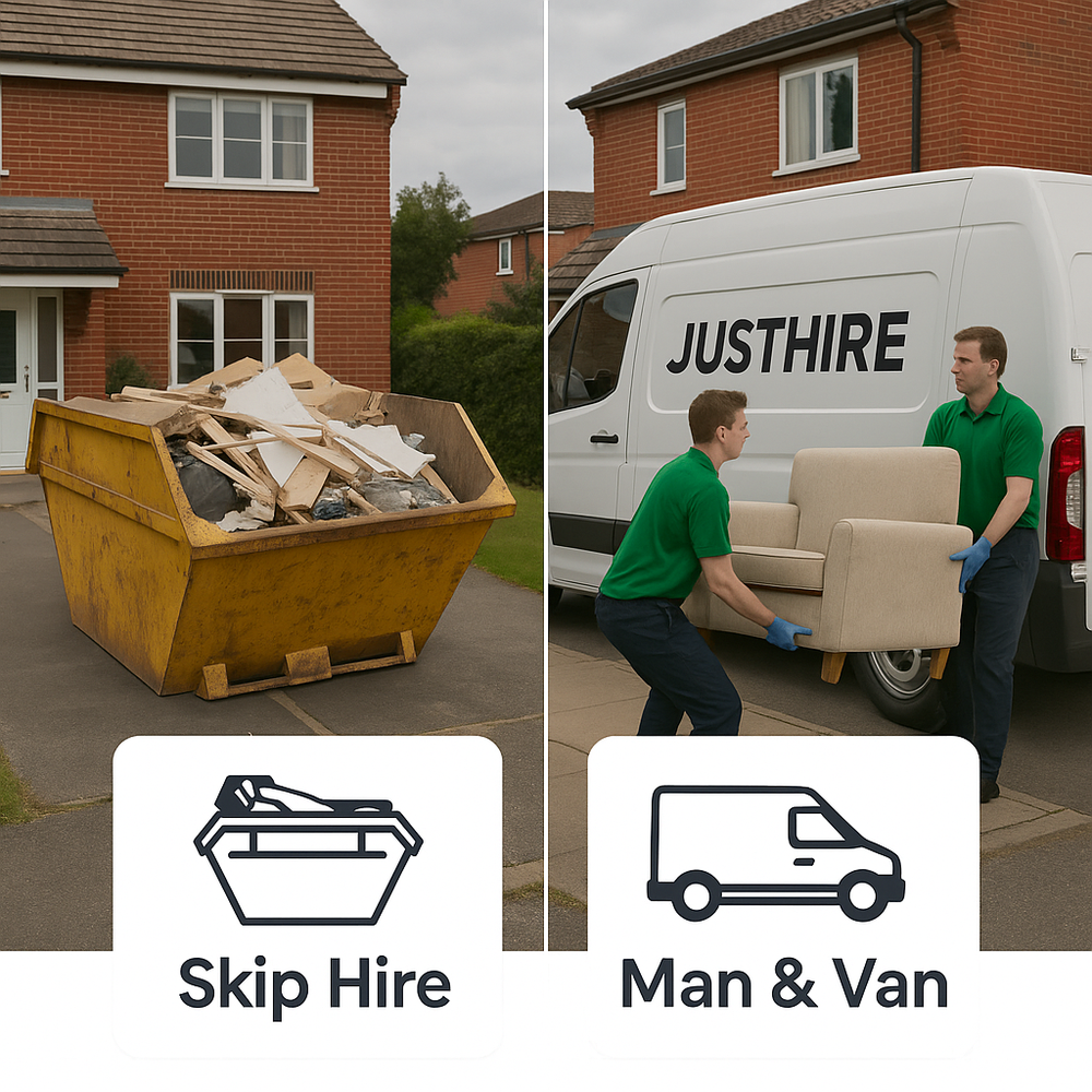 Skip Hire Vs Man Van Rubbish Collection
