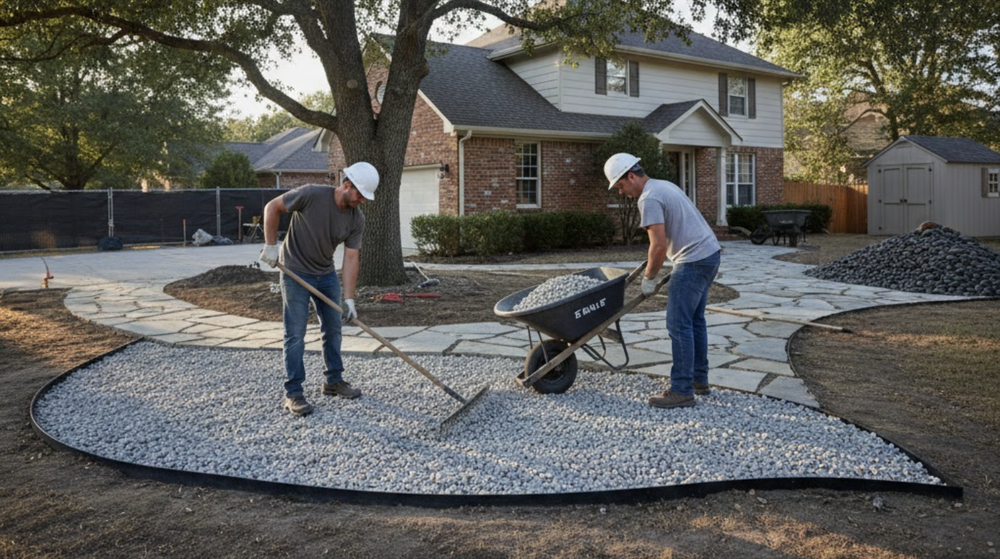 Residential Gravel Stone Laying