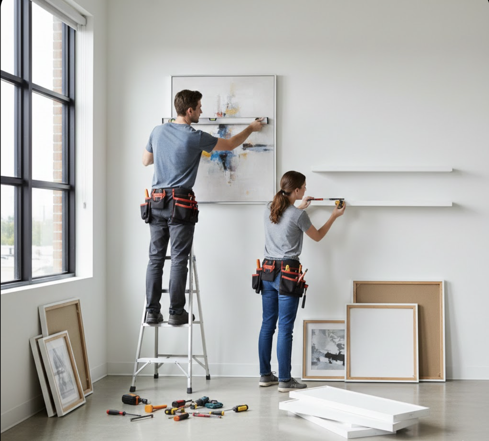 Commercial Picture Shelf Hanging