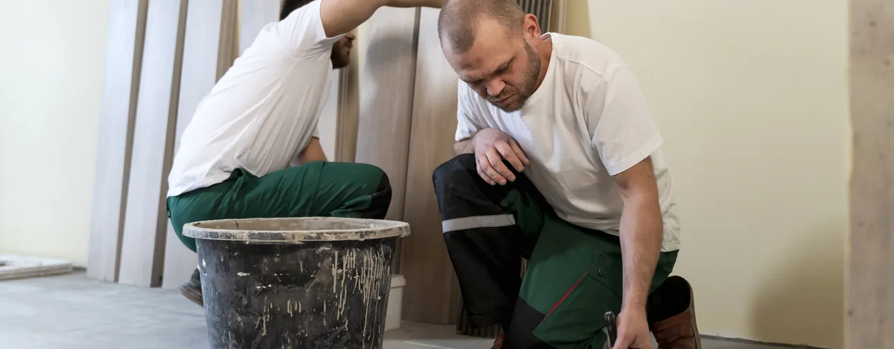 Contractors Tiling Floor
