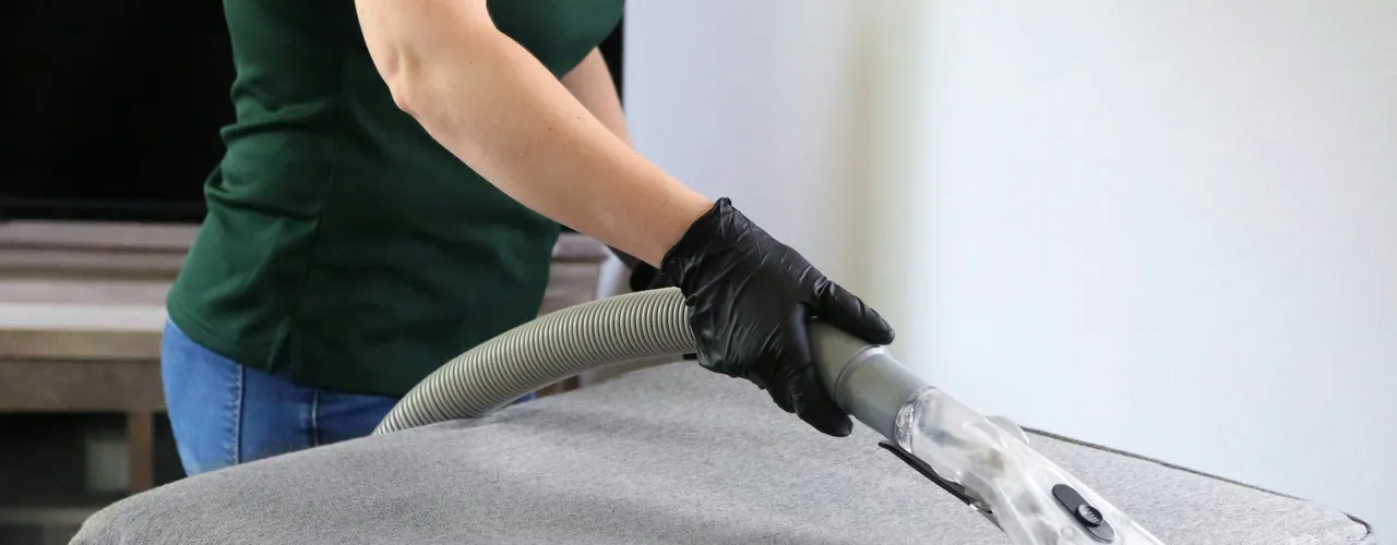 Cleaner Hoovering Sofa