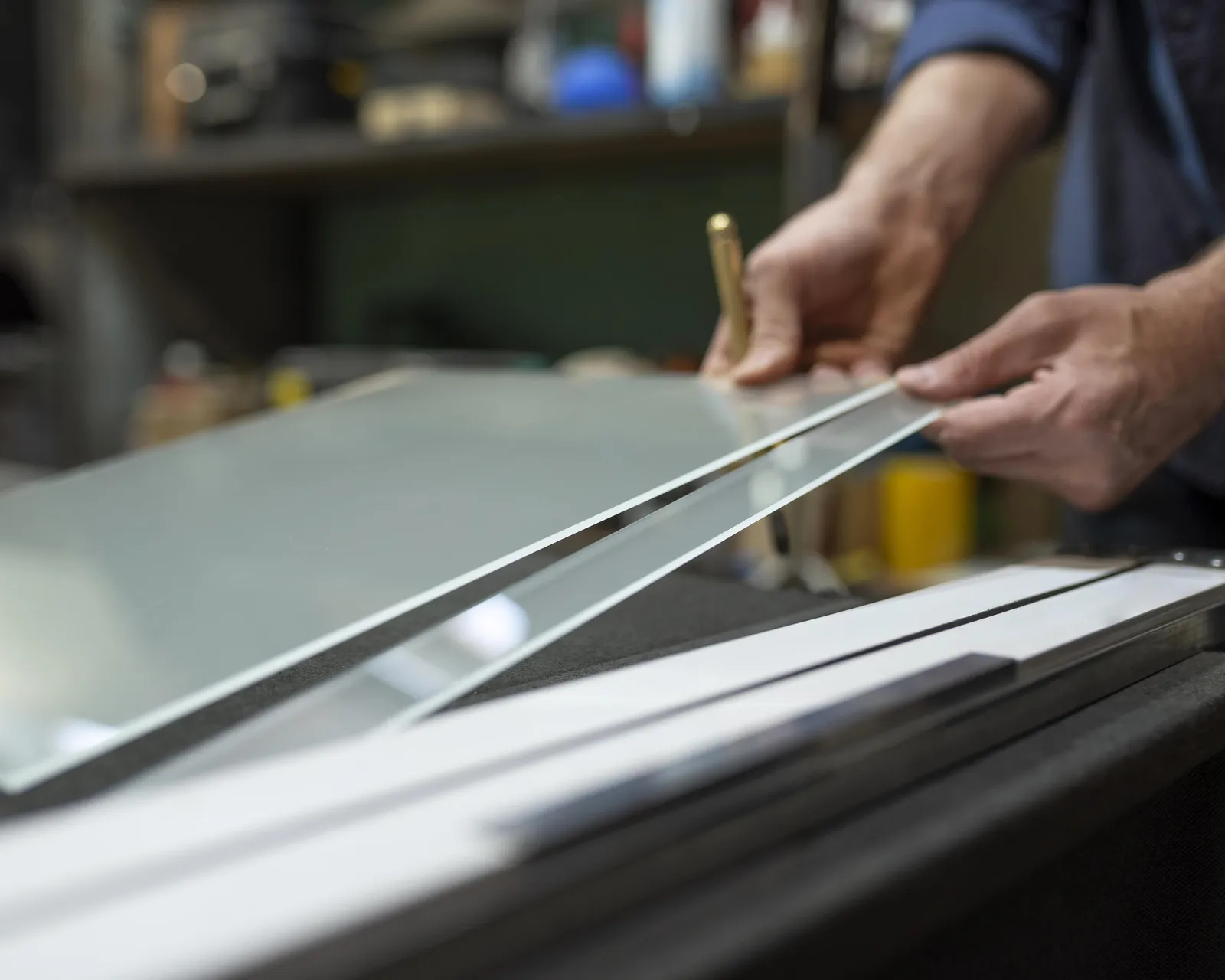 Sliced Glass With Tool