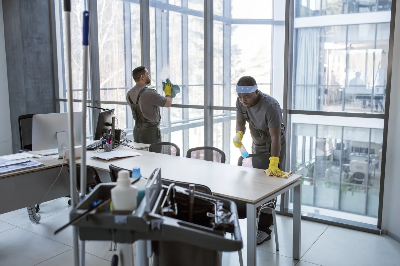 Men Cleaning Office