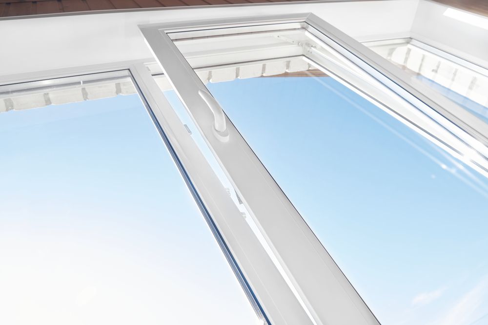 Opened Plastic Window Frame Ventilation Pvc Window Tilted Pvc Window Frame Bottom View Room Ventilation